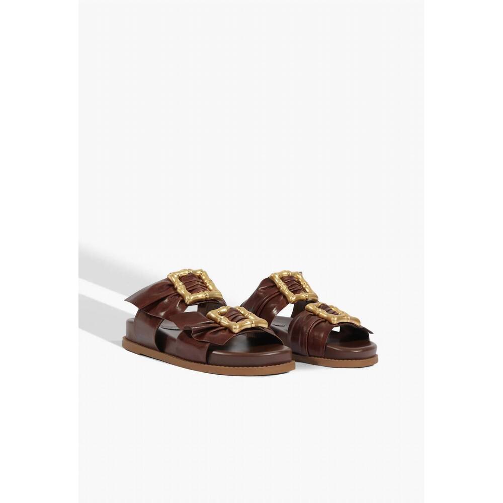 NEW SCHUTZ women's enola bamboo sporty sandal in root brown